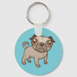 Pug Puppy Cartoon Keychain