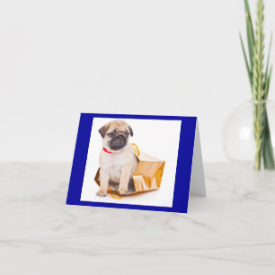 Pug Puppy Dog Blank Greeting Note Card