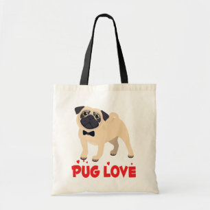 Pug Puppy Dog Cartoon Canvas Tote Bag