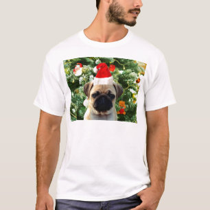 Pug Puppy Dog Christmas Tree Ornaments Snowman T-Shirt