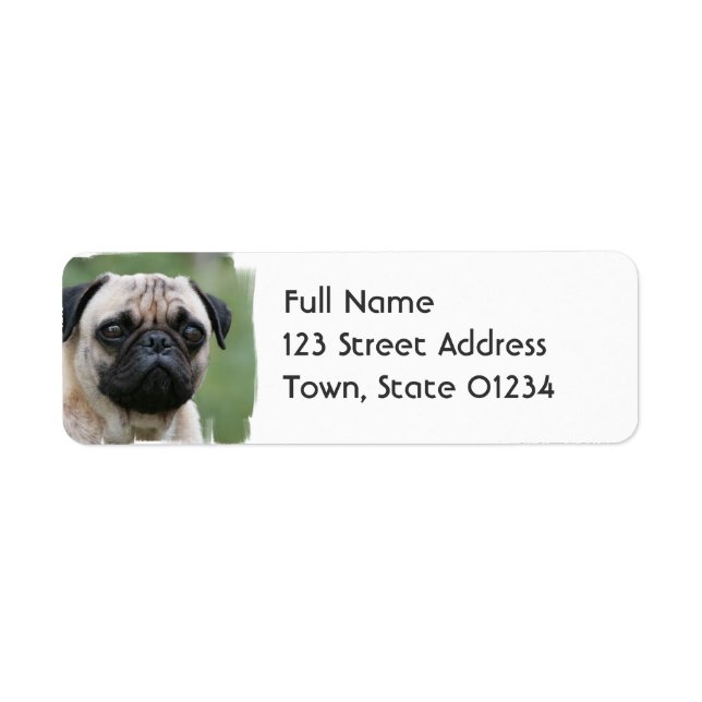 Pug Puppy Dog Mailing Label (Front)