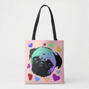 Pug Puppy Dog PopArt Retro Style Tote Bag