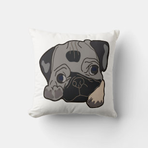 PUG PUPPY DOG THROW PILLOW