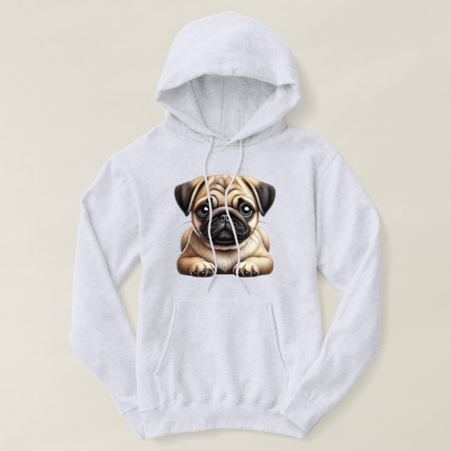 Pug Puppy Hoodie (Design Front)
