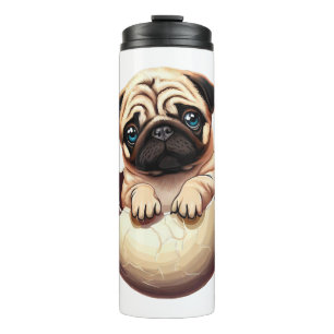 Pug Puppy in Egg - Cute Dog Design Thermal Tumbler