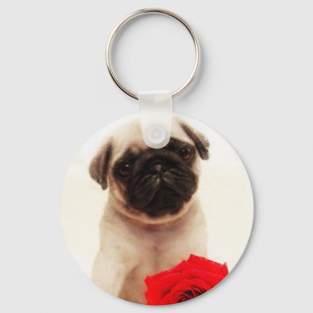 Pug puppy keychain (Front)