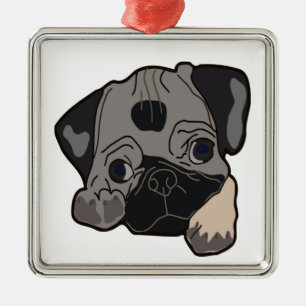PUG PUPPY METAL ORNAMENT