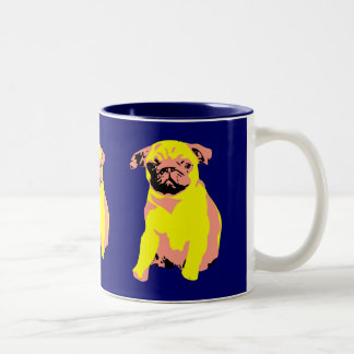 Pug Puppy "Puggy Love" Two-Tone Coffee Mug