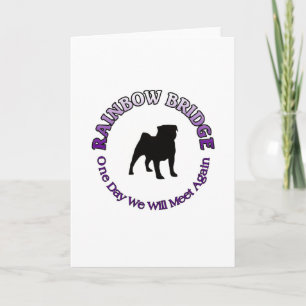 PUG RAINBOW BRIDGE SYMPATHY KEYCHAIN - DOG PET CARD