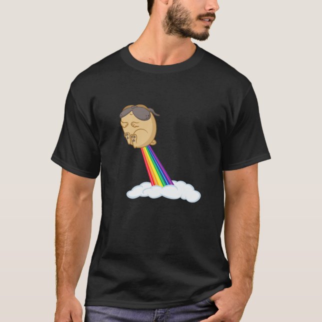 Pug Rainbow Fart T-Shirt (Front)