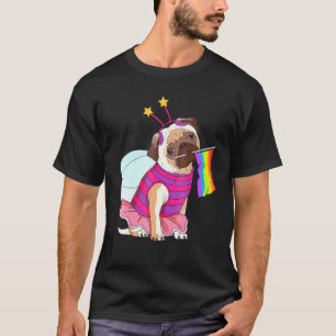 Pug Rainbow Lgbt Awareness Gay Lesbian Pride Flag T-Shirt