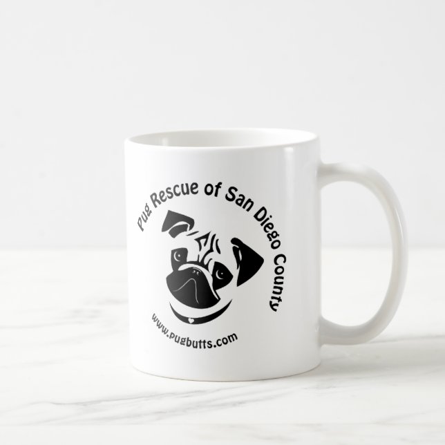 Pug Rescue of San Diego County Logo Coffee Mug (Right)