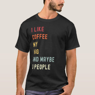 Pug Retro Dog And Coffee  1 T-Shirt