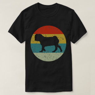 pug retro vintage silhouette 70s T-Shirt