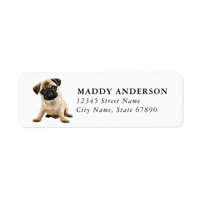 Pug Return Address Labels (Front)