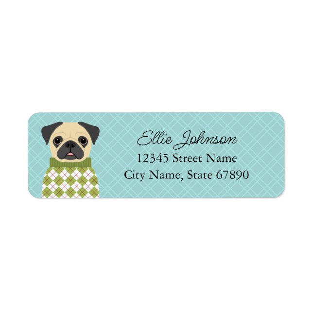 Pug Return Address Labels (Front)