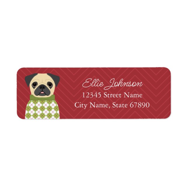 Pug Return Address Labels (Front)