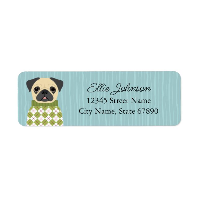 Pug Return Address Labels (Front)