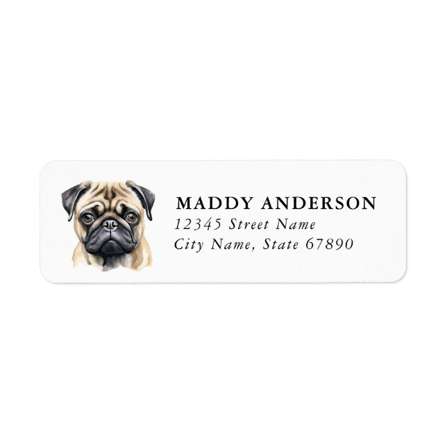 Pug Return Address Labels (Front)