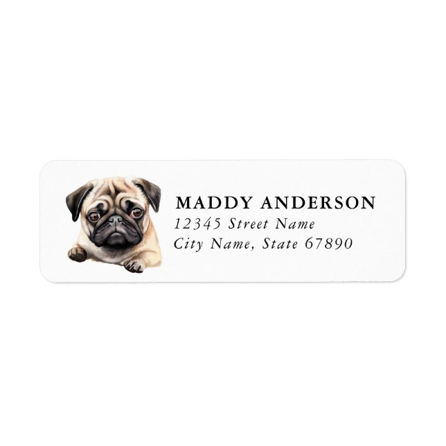 Pug Return Address Labels (Front)