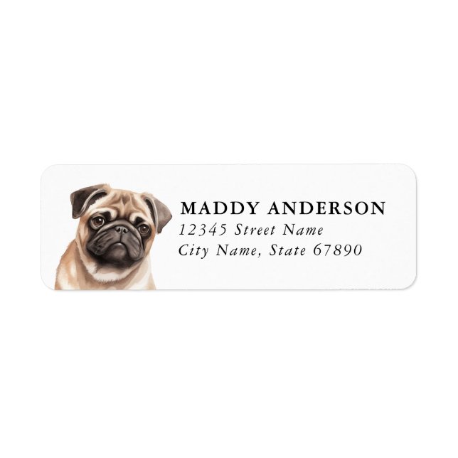 Pug Return Address Labels (Front)