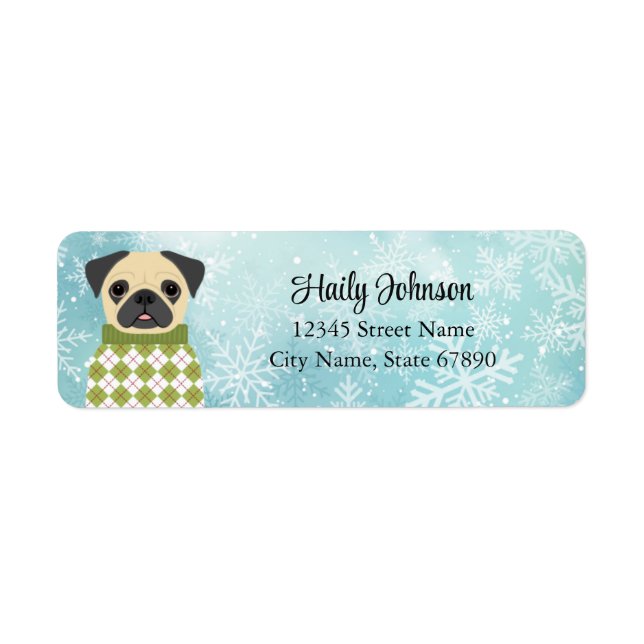 Pug Return Address Labels (Front)