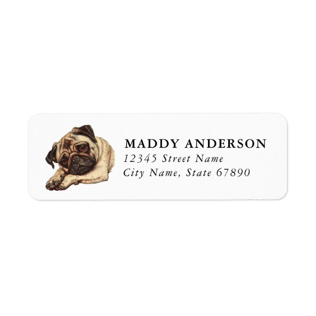 Pug Return Address Labels (Front)