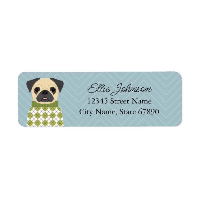 Pug Return Address Labels (Front)
