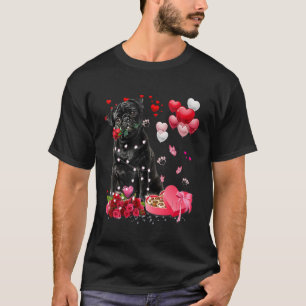 Pug Rose Heart Happy Valentine Day Dog Mom T-Shirt