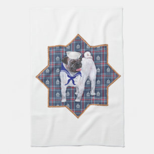 Pug Sailor Kitchen Towel