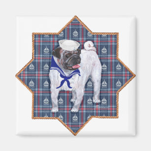 Pug Sailor Magnet