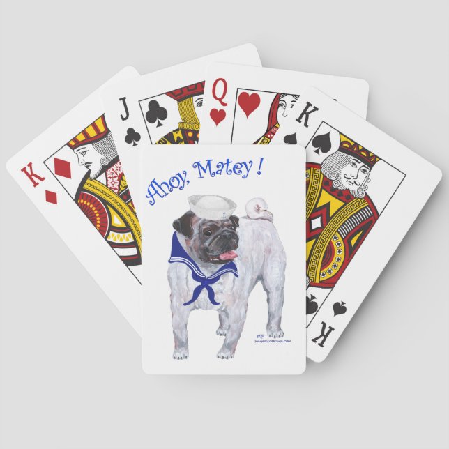 Pug Sailor Playing Cards (Back)