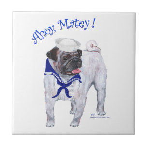 Pug Sailor Tile
