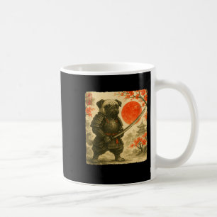Pug Samurai Japanese Warrior Costume Sumi-e Art Fu Coffee Mug