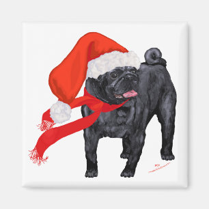 Pug Santa's Helper Magnet