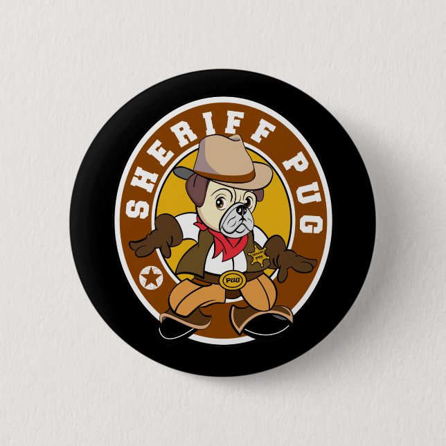 Pug Sheriff BUtton (Front)