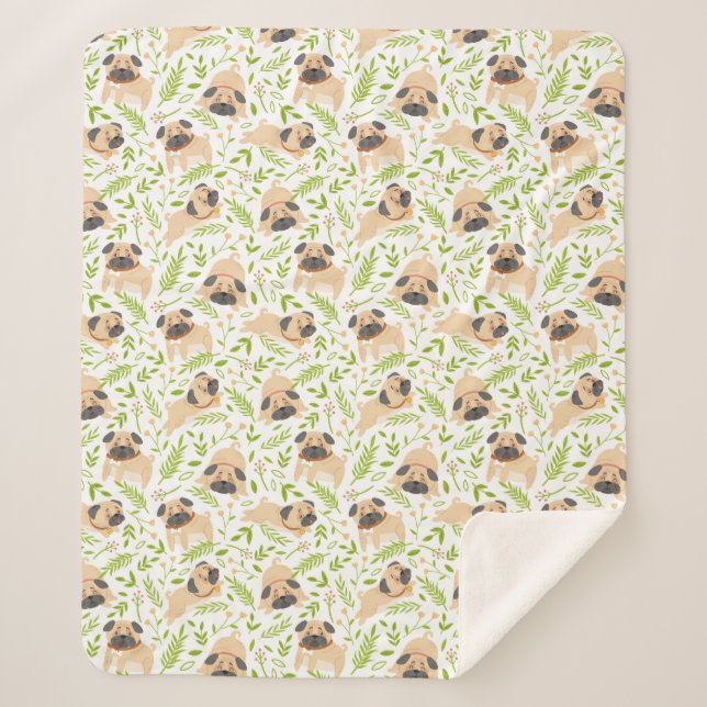 Pug Sherpa Blanket (Front)