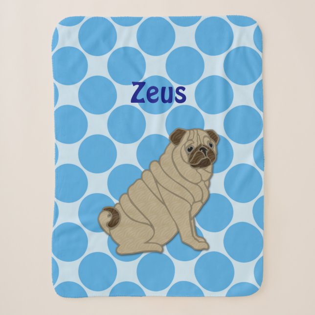 pug sherpa blanket (Front)