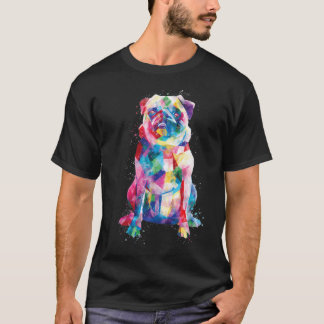 Pug Shirt Dog Mom Dog Dad Gift Watercolor Pop Art 