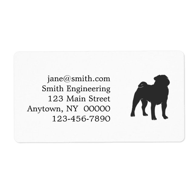 Pug  silhouette  - Choose background color (Front)