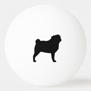 Pug Silhouette Ping Pong Ball