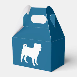 Pug Silhouette Puppy Baby Shower Favor Box