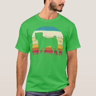 Pug Silhouette Sunset Retro Animal Pet Dog Lover O T-Shirt
