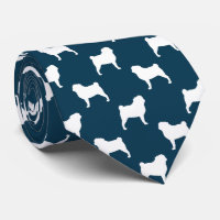Pug Silhouettes | Dogs Pattern Blue and White