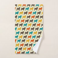 Pug Silhouettes | Retro Colors Dog Breed Pattern