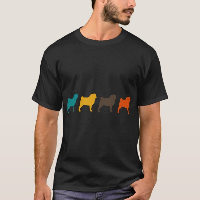 Pug Silhouettes T-Shirt (Front)