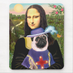 Pug (Sir) - Mona Lisa - Customized Mouse Pad