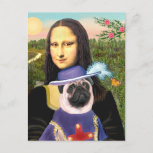 Pug (Sir) - Mona Lisa Postcard