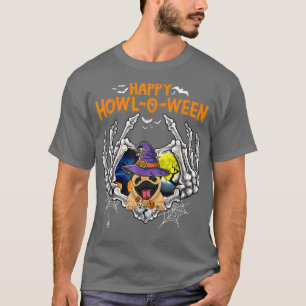 Pug Skeleton Heart Happy Howloween Costume 6146 T-Shirt