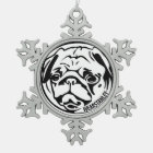 pug snowflake ornament